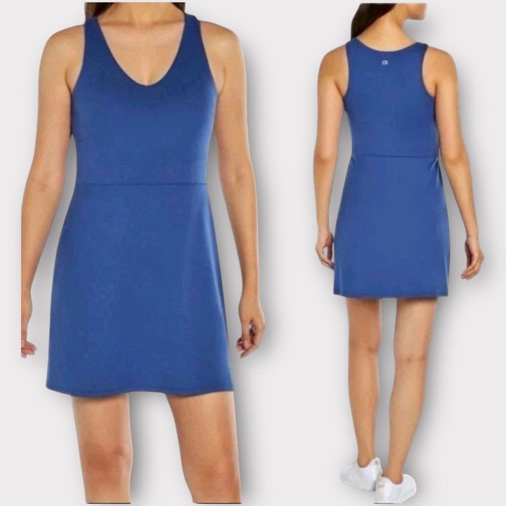 Gapfit Athletic Tank Dress with Shorts, Blue, Pickleball Tennis Golf, size Large